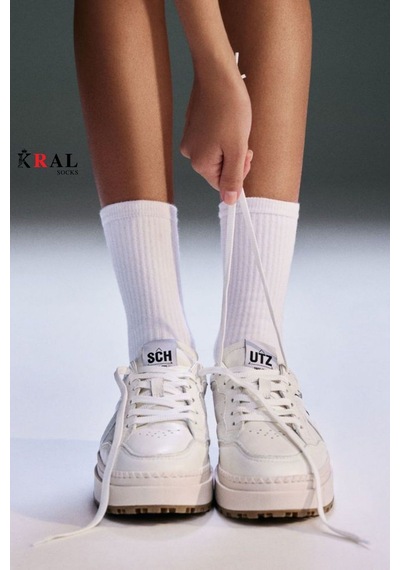 Kral Socks Unisex Beyaz 12 Çift Pamuklu Tenis Spor Uzun Soket Boy Çorap Beyaz