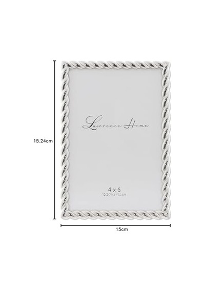 710046 Silver Metal Rope Picture Frame, 10cm By 15cm