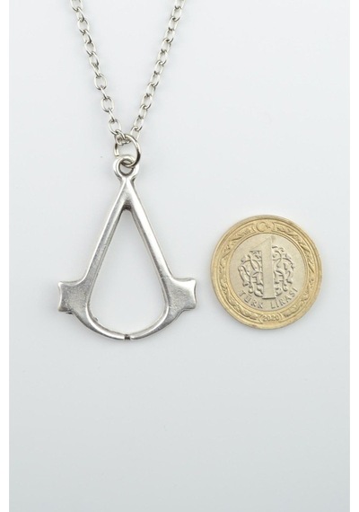 Assassin's Creed Antik Gümüş Kaplama Unisex Kolye 60 CM Gümüş