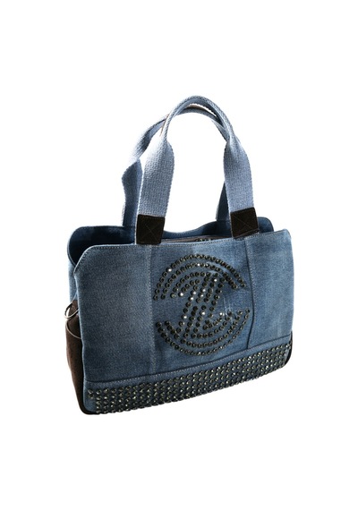 Biem Accessory Biem Koyu Mavi-kahve Denim Salaş-retro Taş Trok Döşemeli Çok Gözlü Çanta Çok Renkli