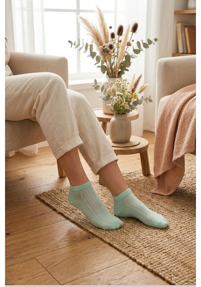 Socketta 5'li Karışık Renkli Kadın Bambu Kendinden Desenli Dikişsiz Esnek Yazlık Patik Çorap - Premium Yeşil-lila-mint-pembe-gül Kurusu Socketta 5'li Karışık Renkli Kadın Bambu Kendinden Desenli Dikişsiz Esnek Yazlık Patik Çorap - Premium Yeşil-lila-mint-pembe-gül Kurusu