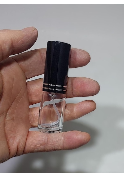 5 Adet 10 Ml Çok Amaçlı Cam Şişe Metal Siyah Renk Spreyli Parfüm, Oda Kokusu, Kolonya Şişesi, T