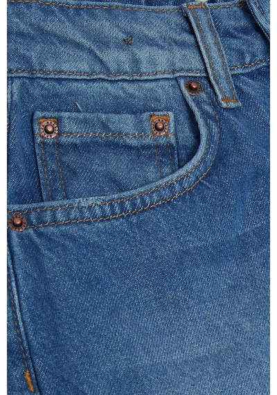 Breeze Kız Çocuk Jean Pantolon Cepli Düğmeli 9-14 Yaş, Mavi Mavi