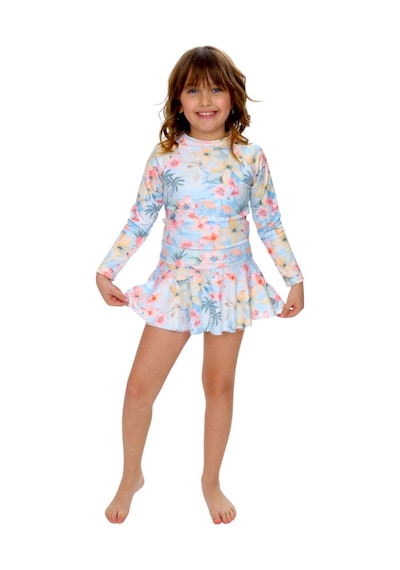 Lolliboomkids Kız Çocuk Pastel Renk Çiçek Desenli Uzun Kollu Tayt Etekli 2 Parça Mayo / Bikini Takımı Çiçek Çok Renkli Lolliboomkids Kız Çocuk Pastel Renk Çiçek Desenli Uzun Kollu Tayt Etekli 2 Parça Mayo / Bikini Takımı Çiçek Çok Renkli