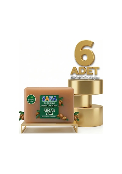 Safia Gliserinli Argan Yağlı Banyo Sabunu 6x150 Gr Argan Yağı