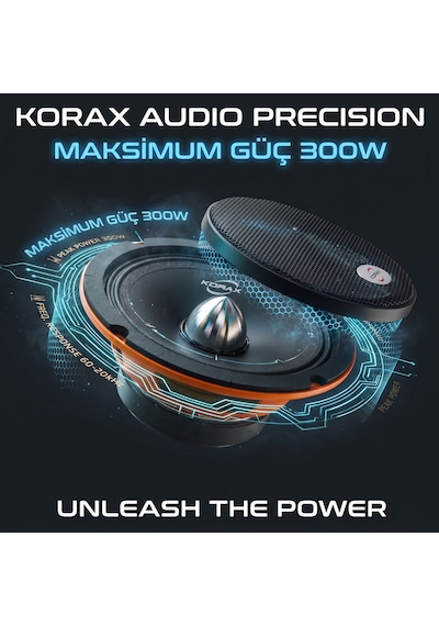 Korax Kx-m16400 400w 16 Cm Oto Hoparlör Takımı 2 Adet