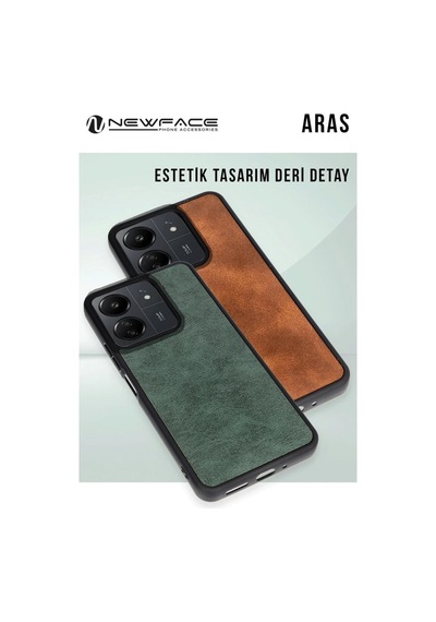 Muratech Newface Xiaomi Redmi Note 14 4g Kılıf Aras Deri Kapak - Pudra