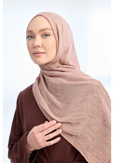 Armanda Organic Touch Viskoz Şal- 3601 Sisli Pudra