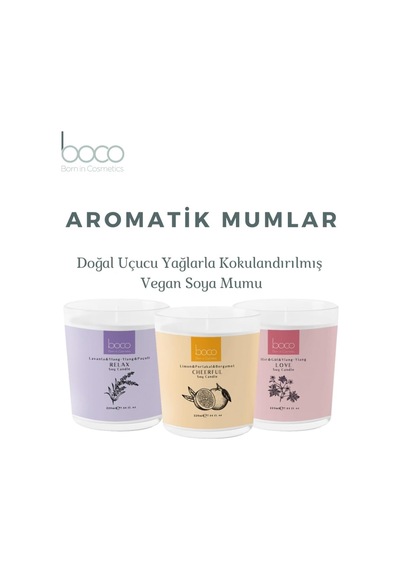 Aromatik Soya Mumu, Relax, Lavanta, Ylang Ylang, Paçuli Yağları İle Kokulandırılmış, Temiz Ve Uzun Yanan Dekoratif Soya Mumu /220 Gr