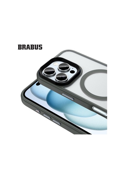 İphone 16 Pro Max Uyumlu Anti-shock Magsafe Özellikli Kenarları Yumuşak Buzlu Mat Fall Silikon Kılıf Gri