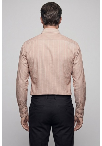 Bisse Kahve Regular Fit Uzun İtalyan Yaka Gömlek Gmczg261084 K11