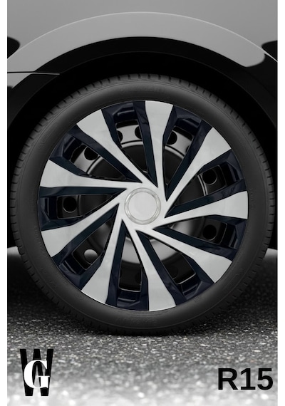 Renault R 9 Spring 15 İnç Jant Kapağı 4 Adet Siyah Gri C123