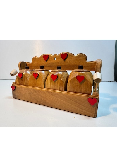 Ceren Wooden Doğal Ahşap Set Baharatlık