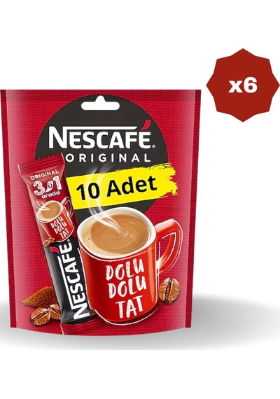 Nestle Nescafe 3n1 Orıgınal 10'lu - 6 Adet Diğer