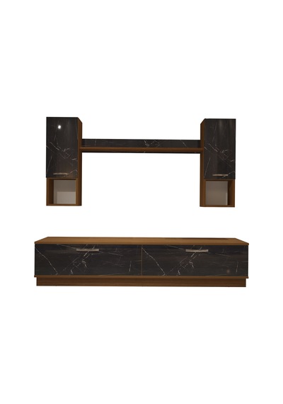 Decoraktiv Eko 5dab Mdf Std Tv Ünitesi Tv Sehpası Ceviz - Siyah Mermer