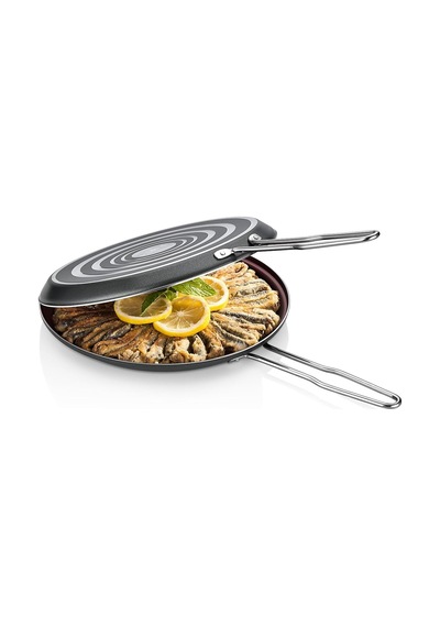 Redio 32 Cm Çift Taraflı Balık Börek Hamsi Krep Menemen Tavası, Yeşil Diğer