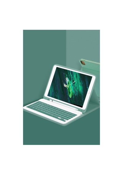 İpad Pro 11 2022 Kılıf Kc01 Smart Klavyeli Tablet Kılıfı - Koyu Yeşil Diğer