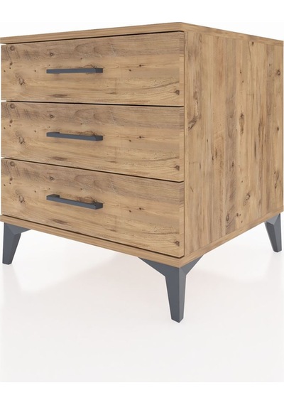 Kronos Komodin 3 Çekmeceli 60x59x64 Çam-çam Çam
