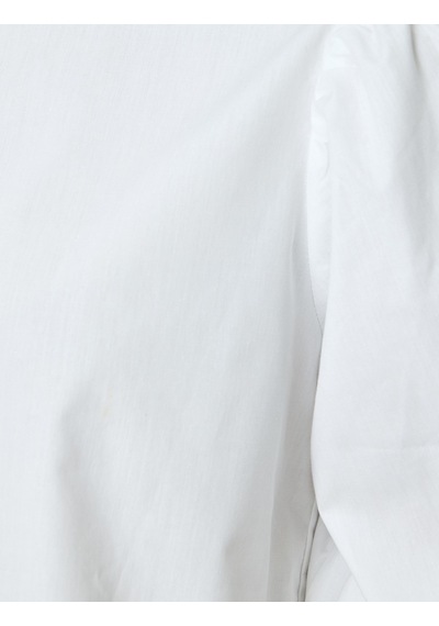 Koton Fiyonk Detaylı Poplin Pamuklu Bisiklet Yaka Balon Kollu Oversize Bluz Kırık Beyaz 5sak60213pw Ekru