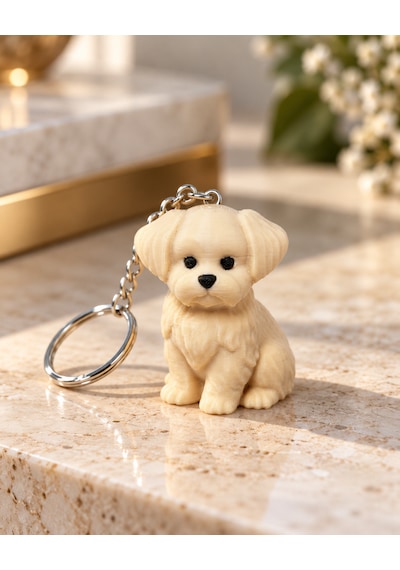 Sevimli Köpek Figürlü Anahtarlık Çanta Süsü Dekoratif Aksesuar Ten Rengi