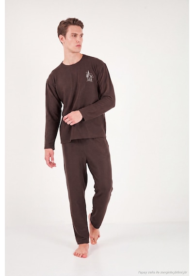 Buratti Yumuşak Dokulu Minimal Nakışlı Uzun Kollu Pijama Takımı Erkek Pijama Takımı 6575009 Kahve Buratti Yumuşak Dokulu Minimal Nakışlı Uzun Kollu Pijama Takımı Erkek Pijama Takımı 6575009 Kahve
