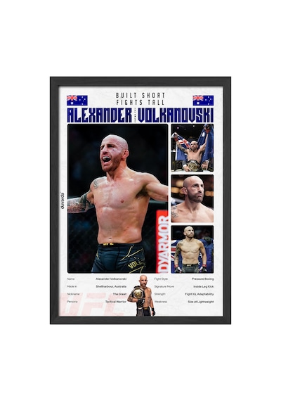 Alexander Volkanovski Ufc Siyah Ahşap Çerçeveli Poster, Dekoratif Dövüş Duvar Tablosu