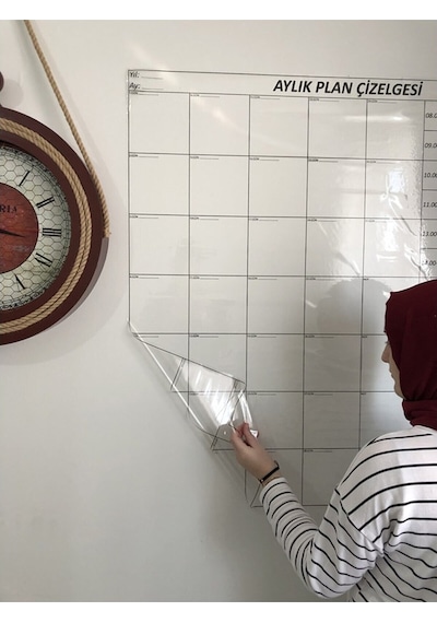 Aylık Planlayıcı Akıllı Kağıt Tahta Takvim Silgili Kalem Hediye