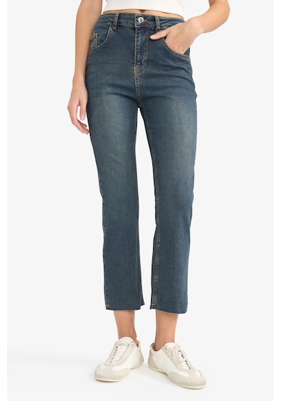 Defacto Crop Flare Fit Düşük Bel Bilek Boy Jean Yıkamalı Pantolon G2217ax25wnnm34 Mavi
