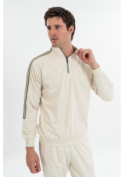 Maraton Comfort Erkek Dik Yaka Taş- Sweatshirt Taş-