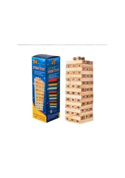 Sayılı Jenga Ahşap Oyuncak Denge Oyunu Ahşap Blok