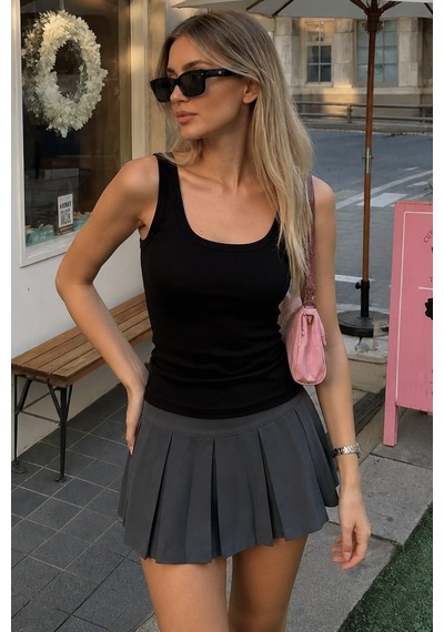 Madmext Siyah Kalın Askılı Kadın Atlet Mg2440