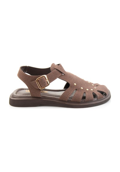 Bambi Kahve Nubuk Kadın Sandalet K05606036971 Kahverengi