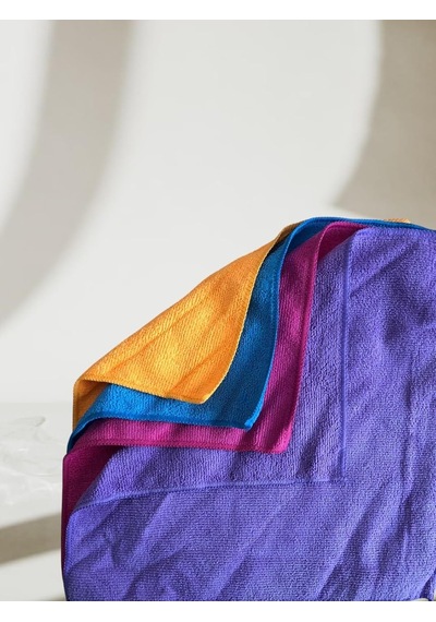 Pratik Mikrofiber Temizlik Bezi 4'lü Wrap Dürüm Paket Set 32x32 Cm Çok Renkli
