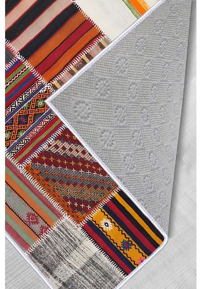 Rovigo Home Dijital Baskı Yıkanabilir Kaymaz Taban Salon Halısı Rvg0454 Kırmızı