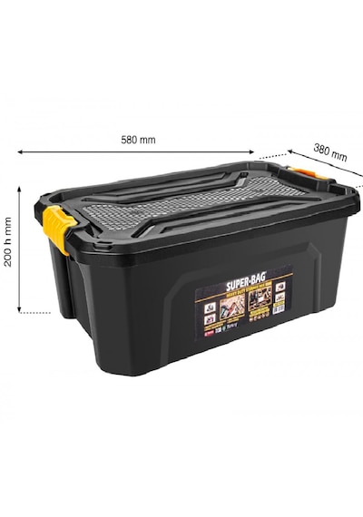 Süper Bag  Asr-4036 Geniş Hacimli Kilitli Saklama Kutusu 30 L