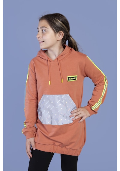 Toontoy Kız Çocuk Kanguru Cepli Reflektör Detaylı Sweatshirt Kiremit