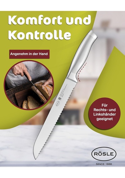 Rösle Basic Line Ekmek Bıçağı 13716-20 Cm Tırtıklı Kenarlı Yüksek Kaliteli Ekmek Kesme Bıçağı, 18/10 Pasla Diğer
