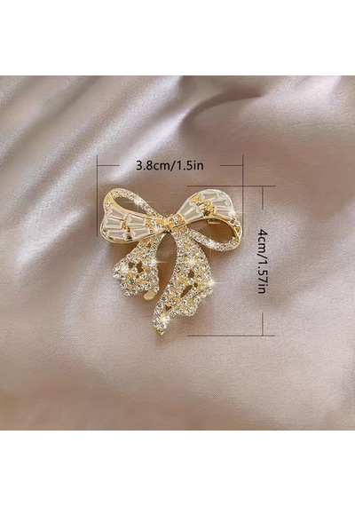 Altın Renk Şık Ve Parlak Modaya Uygun Yeni Stil Benzersiz Rhinestone Fiyonk Bijuteri Broş Altın