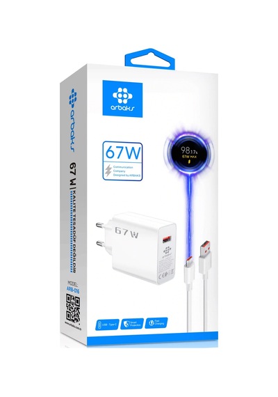Erdo Ticaret 67w Type-c Turbo Hızlı Şarj Aleti Uyumlu Süper Hızlı Adaptör Arb-016 Erdotıca Standart