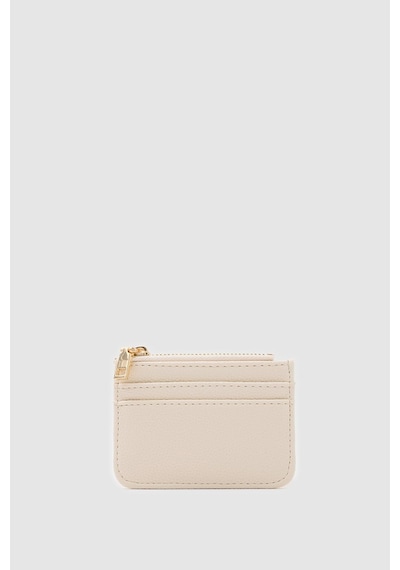 Shule Bags Nook Fermuarlı Charm Kartlık Krem