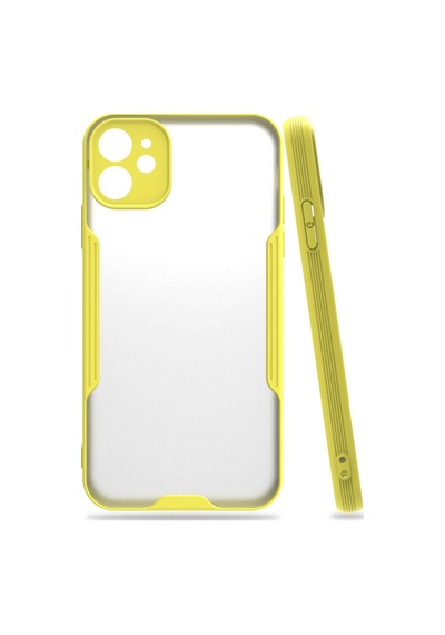 Apple iPhone Uyumlu 11 Kılıf Platin Silikon - Sarı Bzsxx00 1