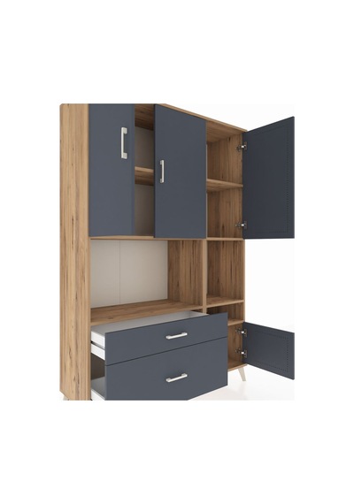 Hyperion Dolap 7 Raflı 2 Çekmeceli 4 Kapaklı 132x44x195 Çam-antrasit/antrasit Antrasıt/antrasıt Hyperion Dolap 7 Raflı 2 Çekmeceli 4 Kapaklı 132x44x195 Çam-antrasit/antrasit Antrasıt/antrasıt