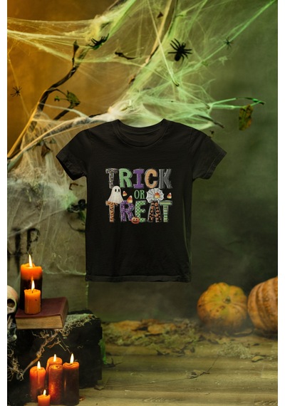 Magors Stıl-x Happy Halloween - Cadılar Bayramı Baskılı Unısex Tshırt Siyah-1