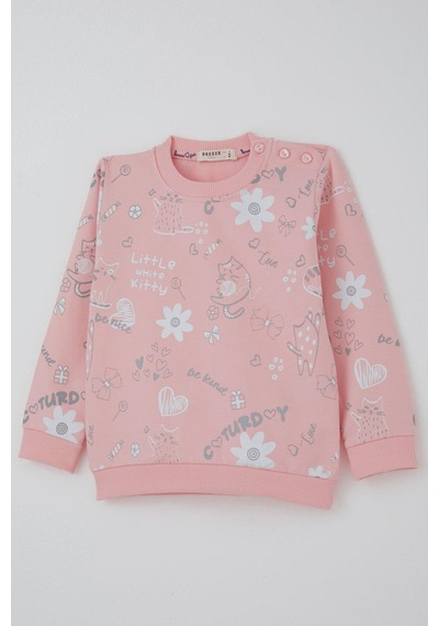 Breeze Kız Çocuk Eşofman Takımı Pati Masalı Pantolonu Fiyonk Detaylı 1-4 Yaş, Pembe Pembe