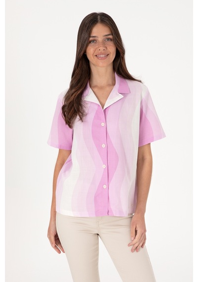 U.s. Polo Assn. Kadın Fuşya Gömlek Kısa Kollu 50305878-vr023 Fusya