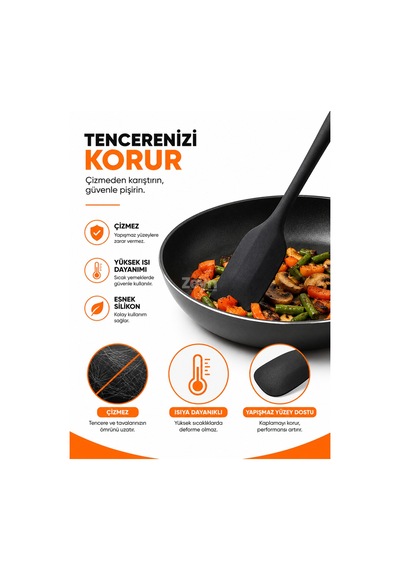 6'lı Siyah Silikon Mutfak Gereçleri Seti Isıya Dayanıklı, Yapışmaz Yüzey Dostu Spatula Ve Fırça Seti