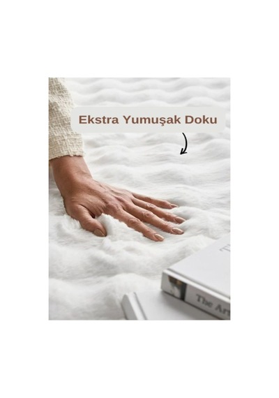 Buççin Online Mağaza Modern Bubble Yumuşak Banyo Klozet Takımı Yıkanabilir Kaymaz Tabanlı Polyester Kalın 12 Mm + Beyaz Çok Renkli