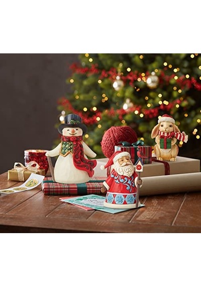 Jim Shore Heartwood Creek Noel Tavşanı Minyatür Heykelcik, 9,5 Cm, Çok Renkli Diğer