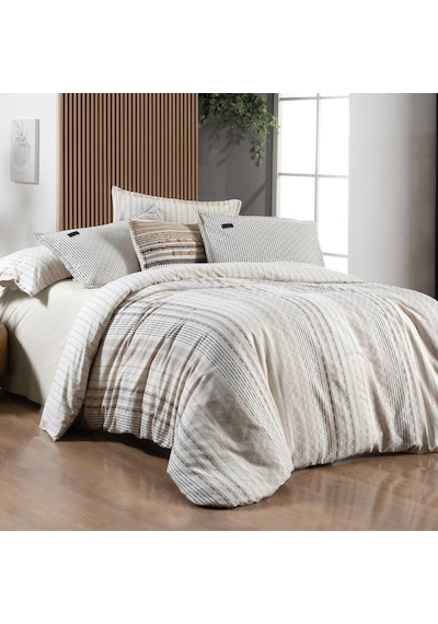 Sarev Calamor Bej King Size Battal Boy %100 Pamuk Mood Comfort Nevresim Takımı Bej