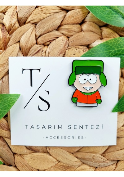 Rozet Metal Çanta Şapka Takı Aksesuar South Park Kyle Broflovski Çok Renkli